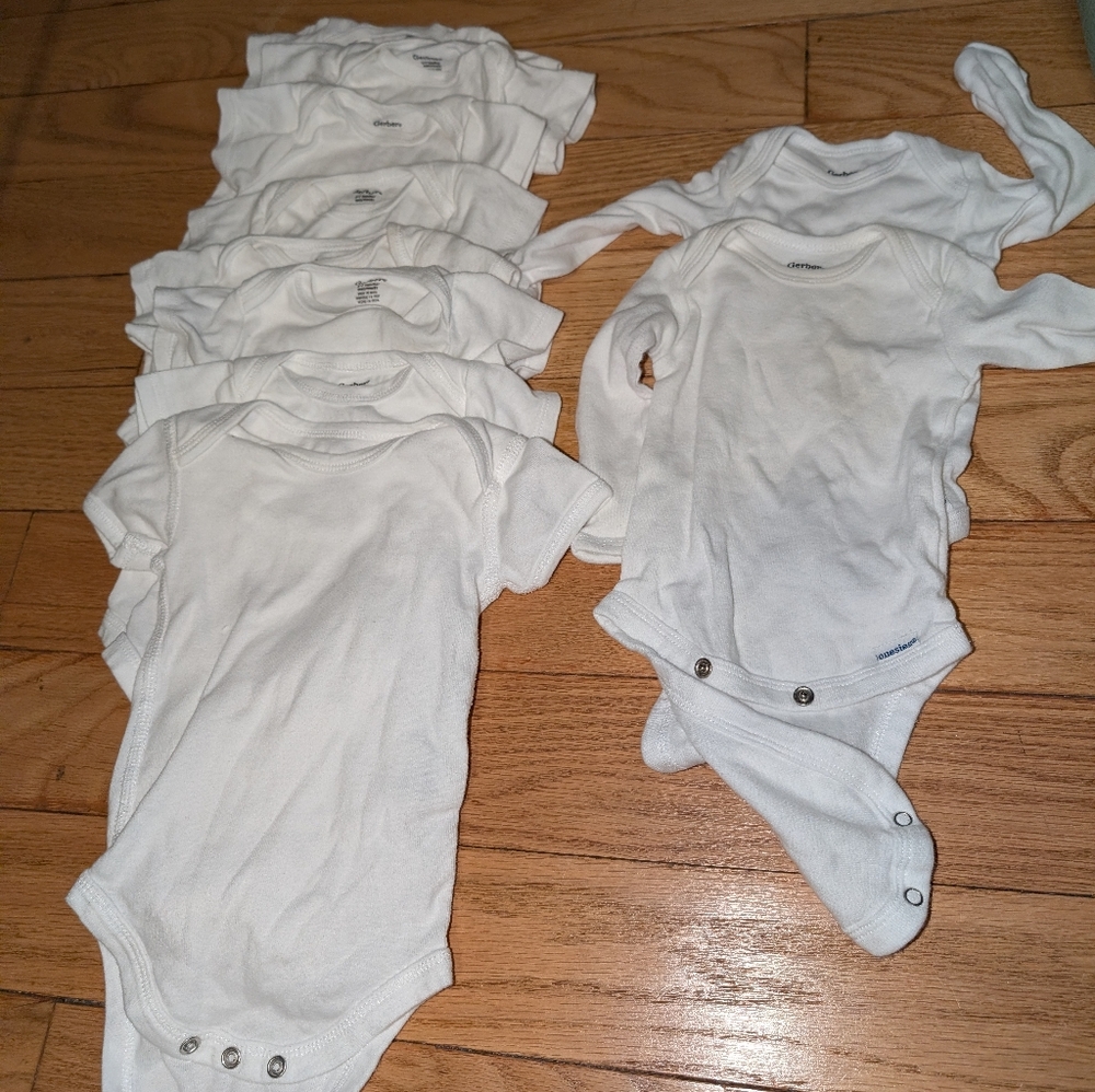 $2 Add On: 10 white onesies 0-3m